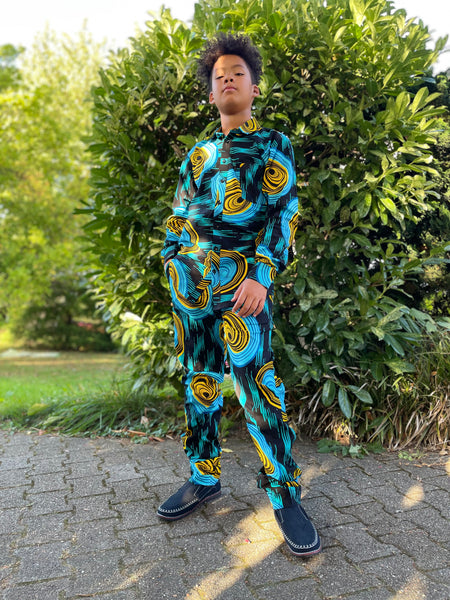 Shirt and Trouser set / African print / Long Arm shirt / Boys' clothing