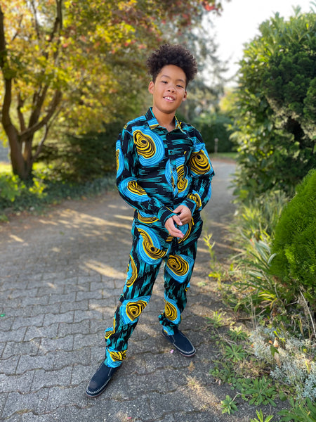 Shirt and Trouser set / African print / Long Arm shirt / Boys' clothing